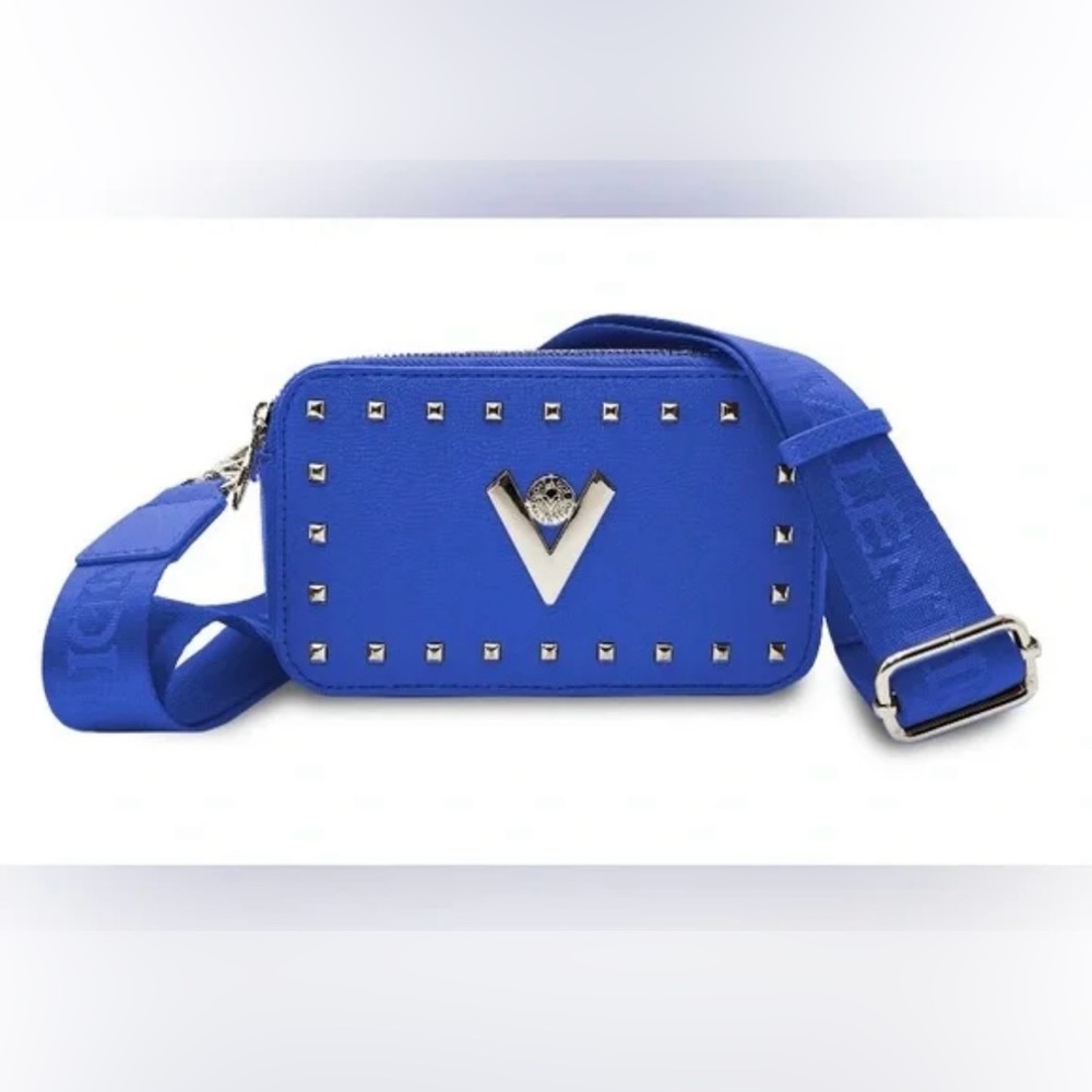 Blue Crossbody Bag with Studs